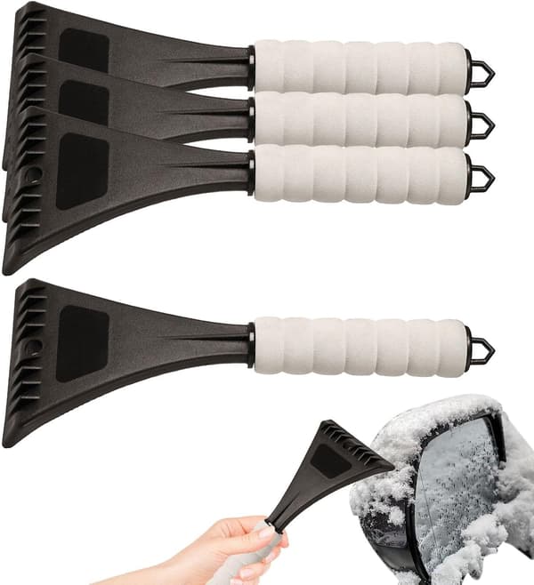 Car Windshield Scraper - Car Windshield Ice Scraper | Car Windshield Snow and Ice Scraper with EVA Sponge Comfort Grip | Small Snow Shovel