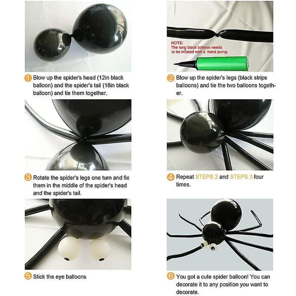176 stk Halloween Latex Ballonger Bue Bro Sett Halloween Dekorasjon