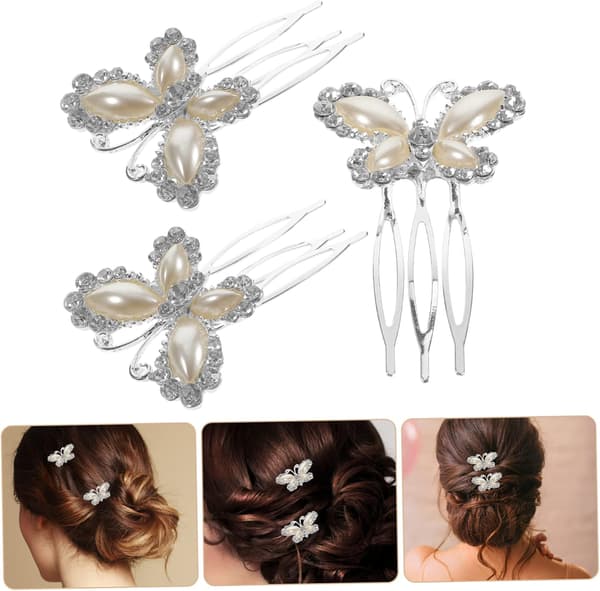 3 stk hårkam bryllup rhinestone hårkam for kvinner jenter