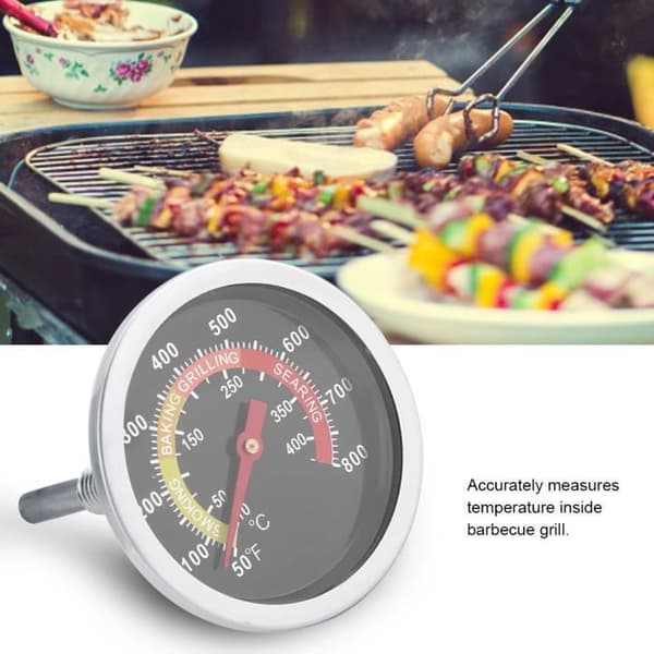 Rustfrit stål ovntermometer BBQ grill røgetermometer 10~425℃ CYAN6323