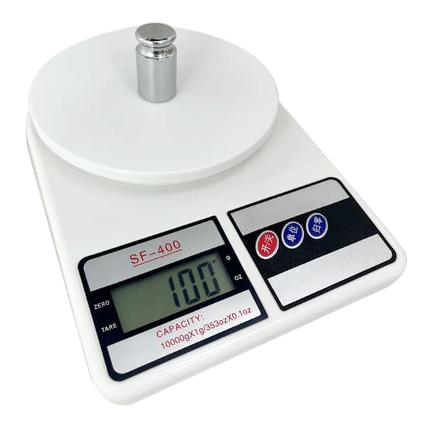 Kitchen Scale 10 kg Low Power Consumption Battery Operated Portable ABS White Baking Scale for Home