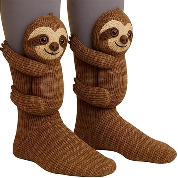 Djursockor, 3D-stickade djur-ankelsockor, söta plyschdjursockor, en härlig present