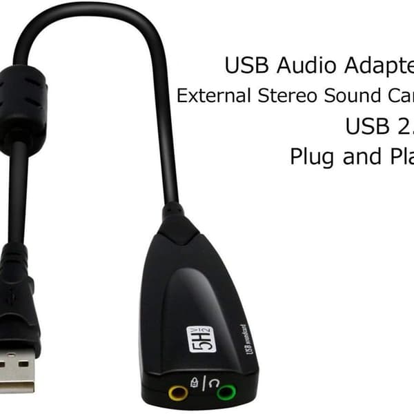 Eksternt USB-lydkort for datamaskin USB-lydstereoadapter for ekstern