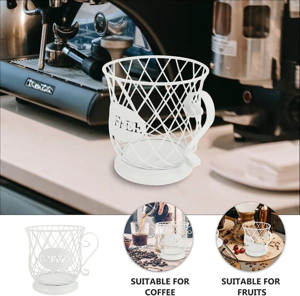 Metal Coffee Pod Cup, Large Capacity, White Coffee Capsule Holder, Creative Decorative S