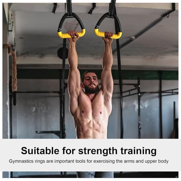 Adjustable Gymnastic Rings for Adults - Home Training, Pull-up & Fitness, Robust Nylon Strap