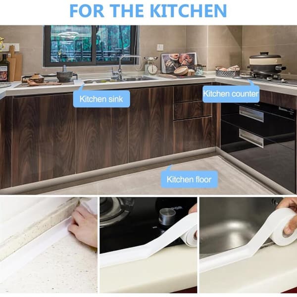Self-adhesive flexible skirting board 38mm x 5m, durable PVC. Easy installation for kitchen and bathroom. Moisture protection.