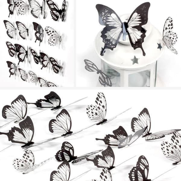 3D Butterfly Wall Decorations 72 pcs Butterfly Birthday Party Decorations KLB