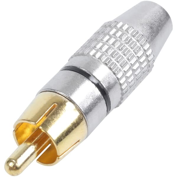 2 stk. RCA-stik han lyd phono forgyldt loddeforbindelse adapter guld + sølv