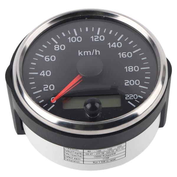 85mm Hastighetsmåler LCD Justerbar Vanntett 220KM/T for 12V/24V Bil Lastebil Båt Motor