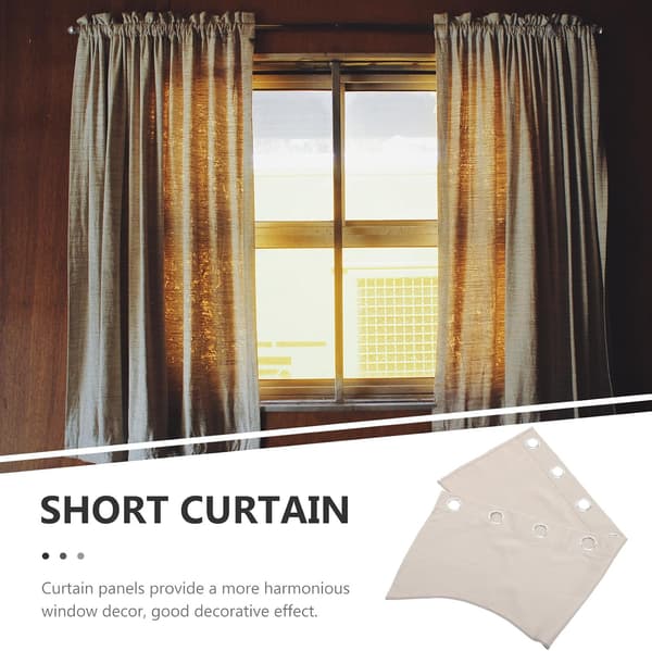 Small Light-Blocking Curtains Window Valance Polyester Chic Simple Look Privacy Window Decor