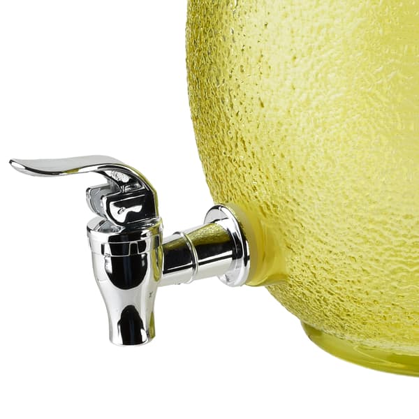 MODERN KITCHEN Glasbeholder med kran 4L i sitronform, gul dekorativ mugge