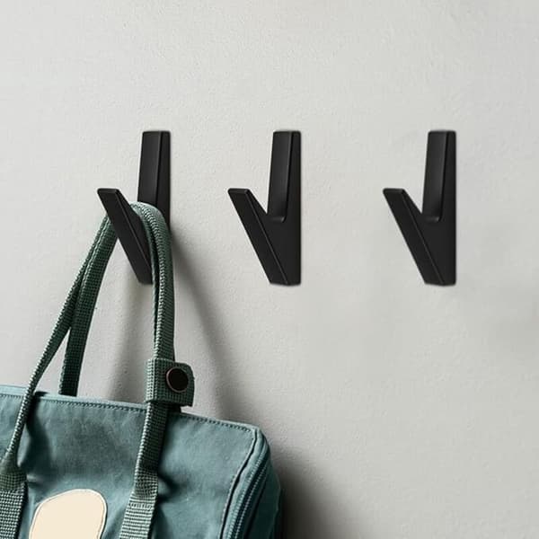 6-pack Wall Mounted Bathroom Hooks, Wall Mounted Coat Rack, Bathroom Hook, for Kitchen, Office, Wardrobe, Aluminum
