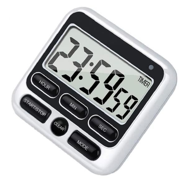 Digital Kitchen Timer LCD-skärm Nedräkningstimer för matlagning Svart