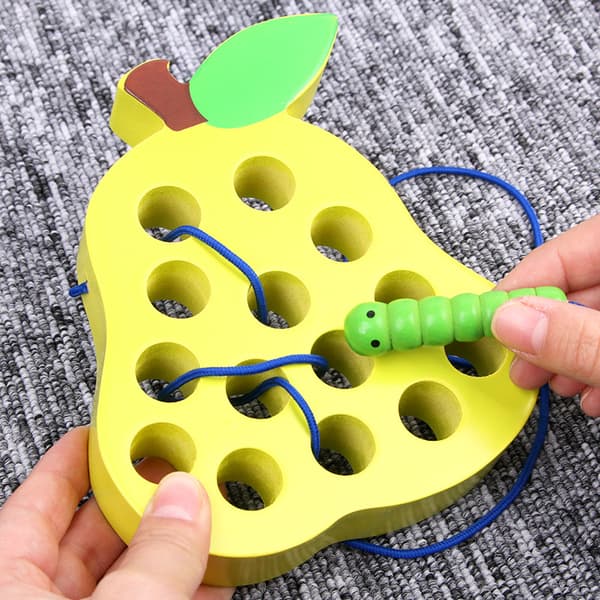 Träleksaker, päronträleksaker i trä, Montessori-aktivitetsleksaker