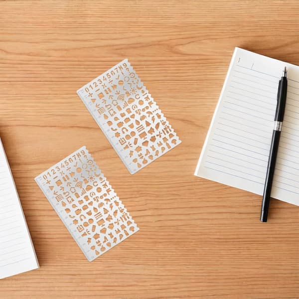 5 Pcs Metal Drawing Stencils for Creative DIY Journal, Scrapbooking and Crafts, Reusable