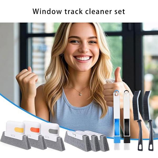 7-piece Window Track Cleaning Brush, Multi-size Brushes, Effective Scrubbing Tool