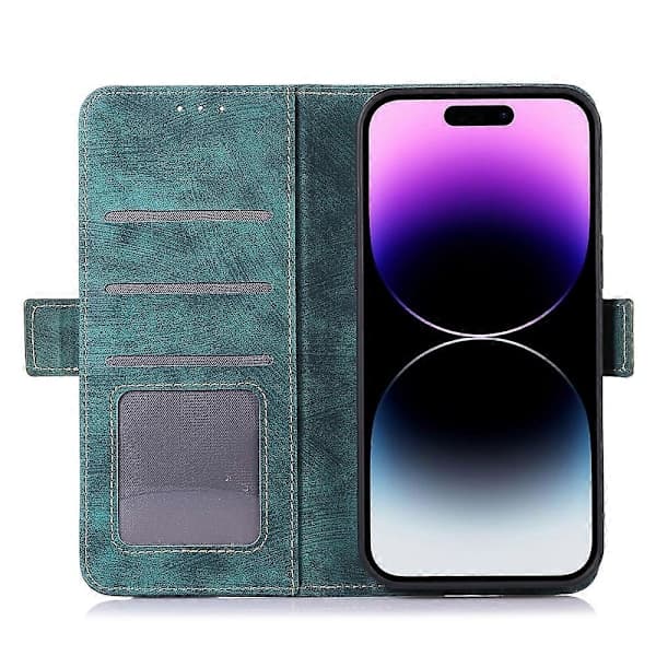 Til iPhone 16 Pro Max Etui PU Læder Stativ Retro Telefonetui med Kortlommer
