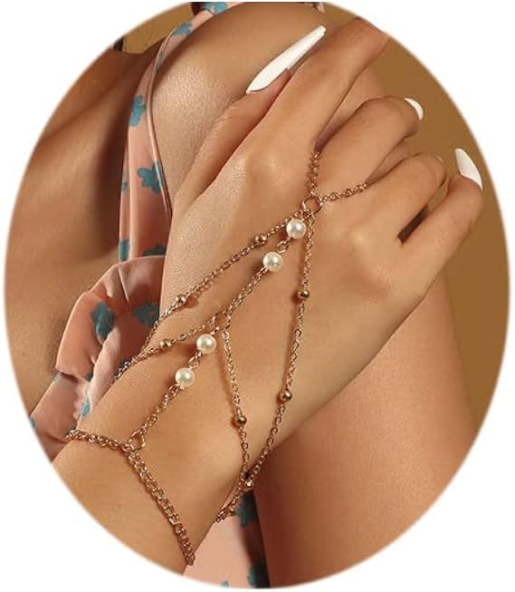Armbåndsring Håndkæde Boho Kvast Krystal Slavearmbånd til