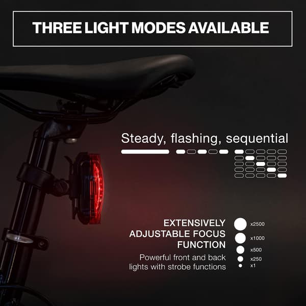 Bike Lights Set - BATTERY POWERED - Super Bright Front and Rear Lights