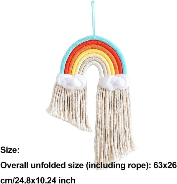 Rainbow Wall Decor, Woven Macrame Wall Hangings, Rainbow Macrame