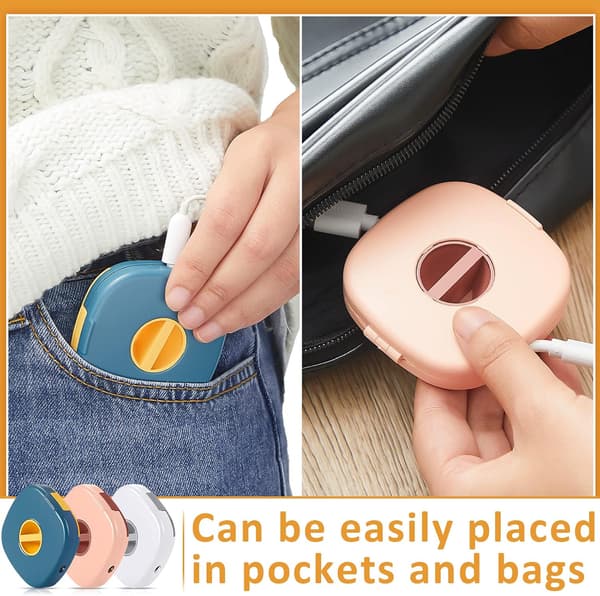 3 farver, USB-kabelopruller 3 stk. udvidelig ladekabelholder