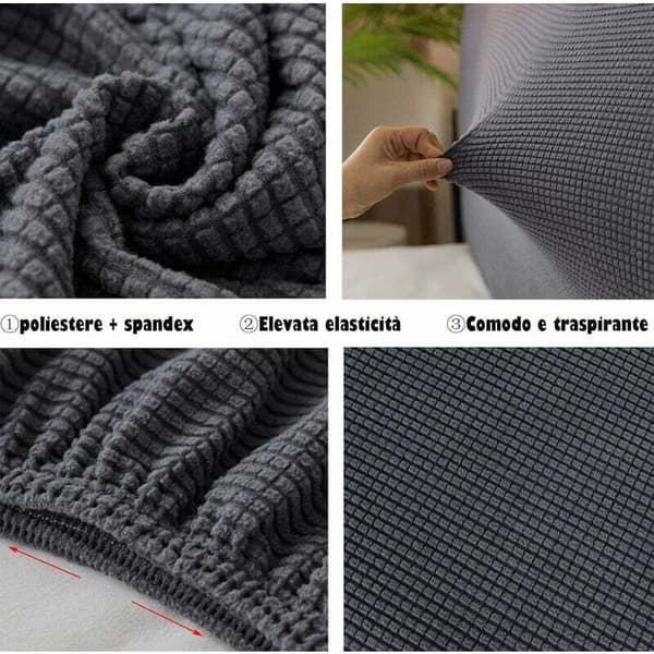 Headboard Cover, Protective Headboard Cover, Washable, Dustproof, 360° Full Package, Grey, 180 cm, Suitable for a 170-190 cm Headboard