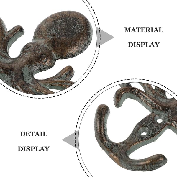 Octopus Wall Hook Cast Iron Metal Nautical Decorative Coat Hook