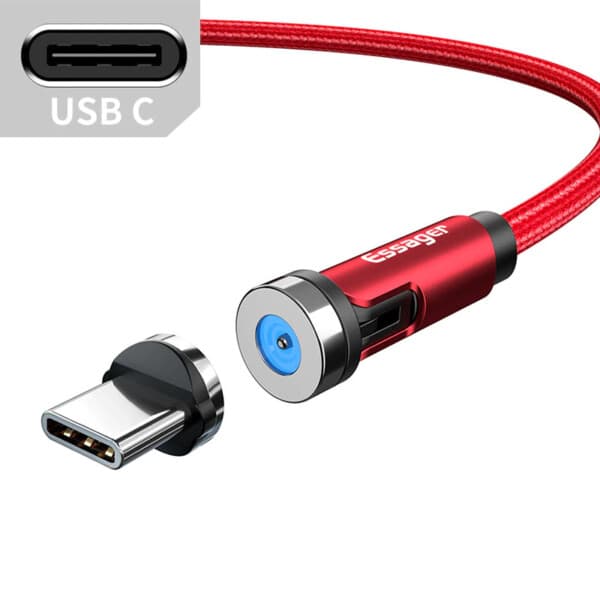 Roterande magnetisk kabel snabbladdning magnetladdare micro usb typ c kabel
