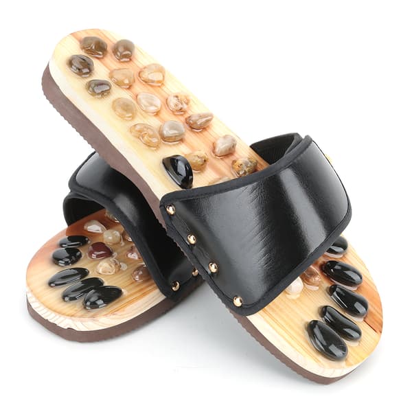 Fodmassage Tøfler Sten Sandal Akupunktur Fødder Afslappende Sko Sundhedspleje Sort 43-44