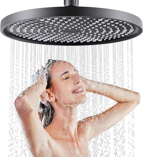Takdusj - Deluxe - Regndusjhode - Dusjhode - 25 CM - Svart - Universell tilkobling - Moderne regndusjhode