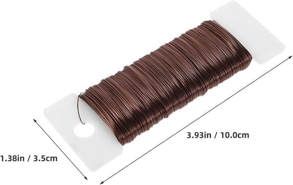 4 stk brun blomstertråd 0,35 mm x 50 m fleksibel metalltråd