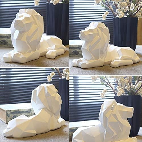 1 st Lejon Skulptur Prydnader, Geometrisk Skulptur Harts Leopard