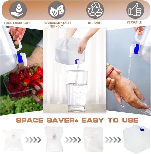 Sammenklappelig vandbeholder (10 liter-21*21*21cm), vandpose Con
