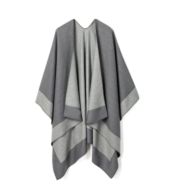 Dame Sjal Wrap Poncho Sjal Cape med Åpen Front for Kvinner, Cardigan Genser Teppe for Vår Høst Vinter, Grå Grå 1 Gray 1