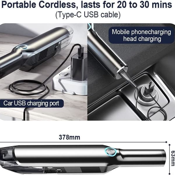 5000Pa Cordless Handheld Vacuum Cleaner, Portable Mini Vacuum Cleaner for Home