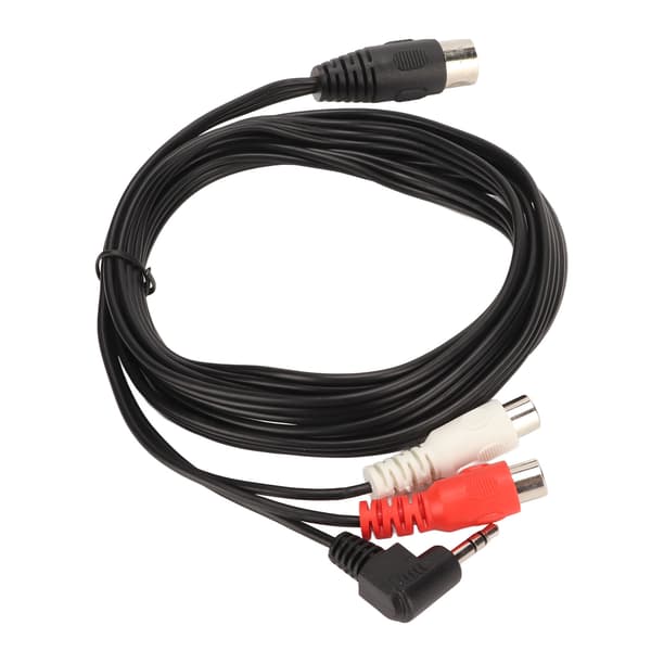 DIN 5Pin han til 2 RCA hun og 3,5 mm kabel Plug and Play stereolydforbindelseskabel til højttalere HiFi-udstyr