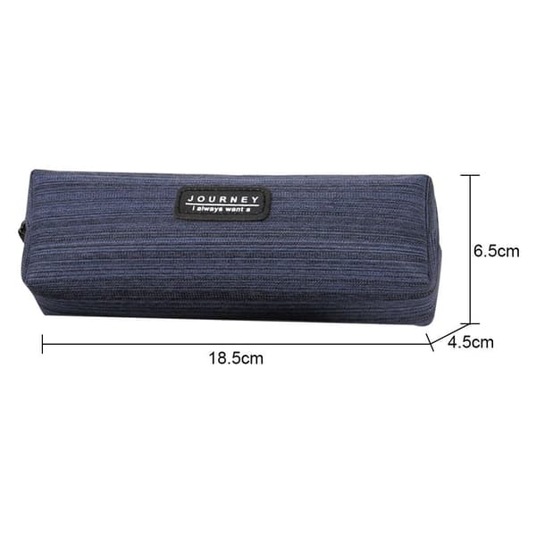 Creative simple pencil case in striped navy blue oxford fabric
