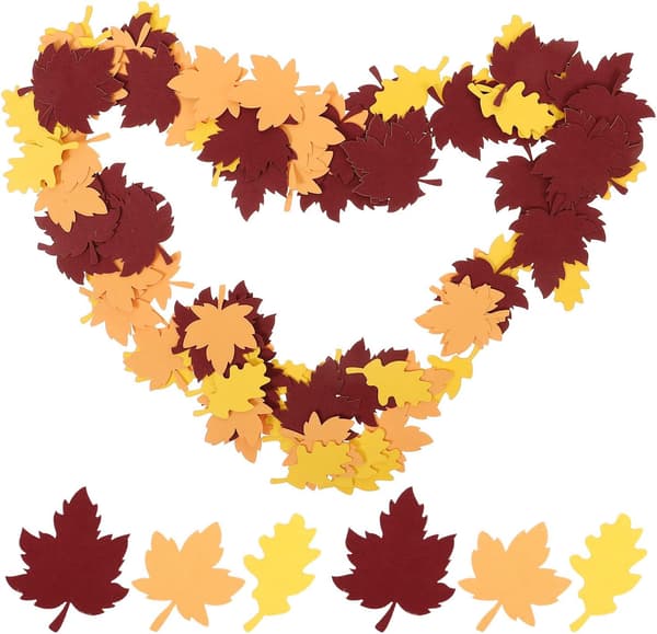 100 stk Thanksgiving Lønneblad Konfetti Borddekorasjon Papirblader