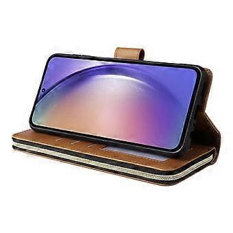 Til Samsung Galaxy A55 5G Etui Kortpladser Lynlås Læder Telefon Cover Style C Style C