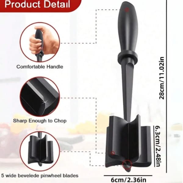 Five-bladed curved knife meat grinder, high-temperature resistant non-stick mixing and chopping machine.