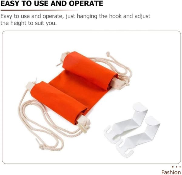 Desk Hanging Foot Hammock 65x17cm with Hooks Foldable Under Desk Footrest Ergonomic Accessory