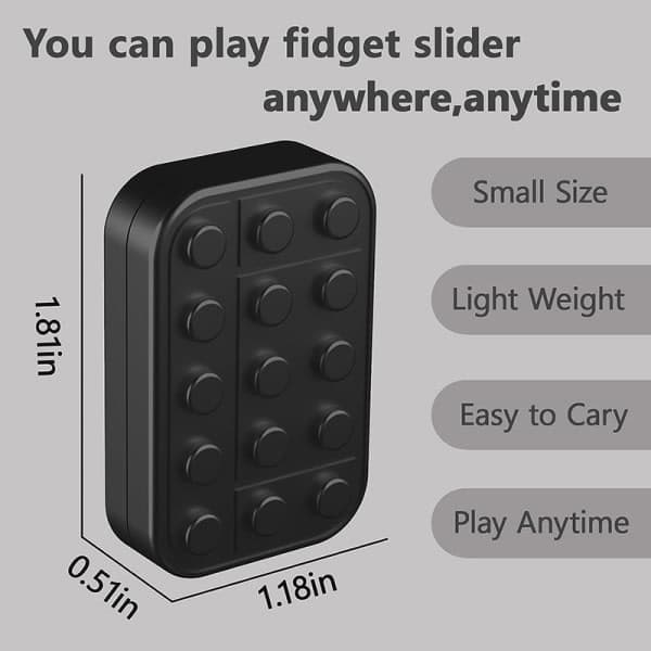 Metall Fidget Slider Magnetisk Haptisk Slider EDC Brick Blocks Leksak Orange