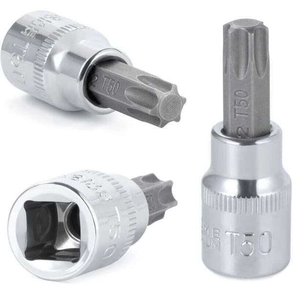 13-piece Torx Socket Set, T8-T70 Bit Sockets, Internal Torx Sockets, Torx Bit Socket Set, Chrome Vanadium Steel, 1/4\", 3/8\" and 1/2\" Drive
