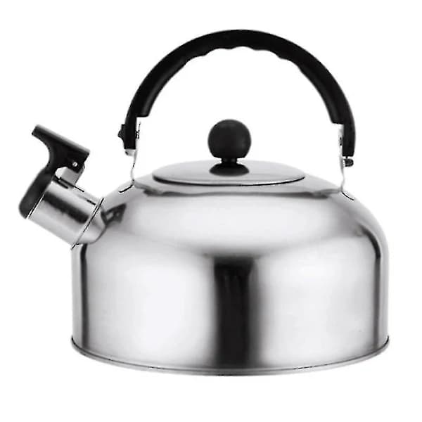 3L Stainless Steel Whistling Kettle with Angled Handle for Induction, Gas, and Ceramic Hobs Silver Silver 3L Silver 3L