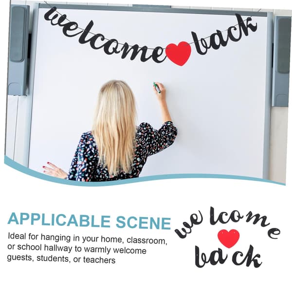 Welcome Back to School Banner, Reusable Alphabet Classroom Decorations, Party Hanging Banner