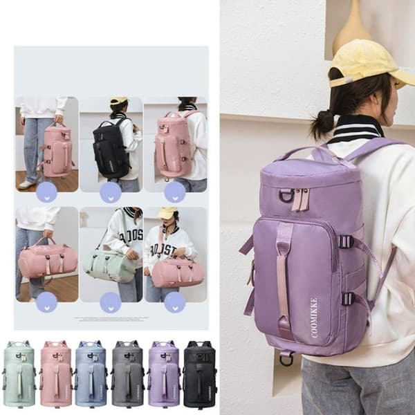 Multifunctional Travel Backpack Large Capacity Hand Drum Bag Sports Bag (Rose