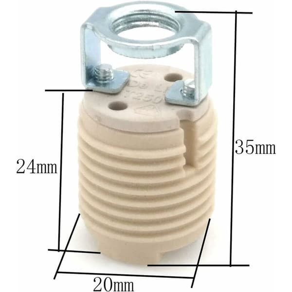 Set of 6 G9 Lamp Holders with Bracket, G9 Threaded Ceramic Halogen Socket with Ring - for LED, CFL, Halogen Bulbs