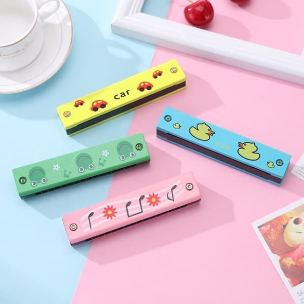 3-pack 16-håls munspelsset för barn - Montessori pedagogisk leksak, tecknad design, perfekt present