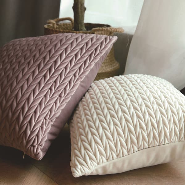 Pillowcase Solid Twist Embroidered Square Pillow Ivory Grey Cotton Pillowcase 45X45 Cm Home Decor -White