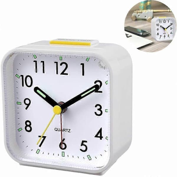 Deckon Silent Analog Alarm Clock, Gentle Wake-up, Beep Sound, Volume Increase, Battery-operated Snooze and Light Function, Easy Setting